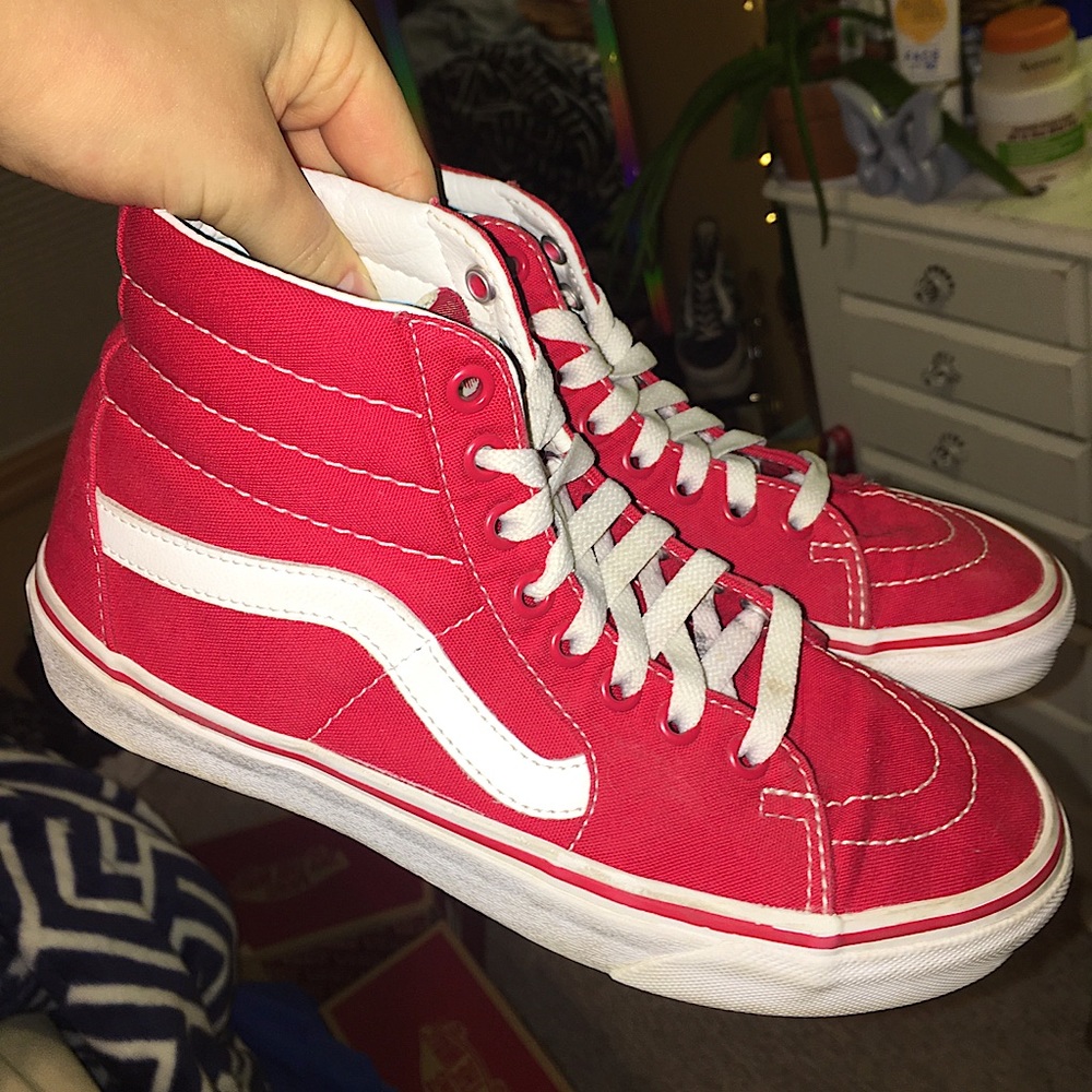 VANS SK8-Hi Red Canvas Shoes